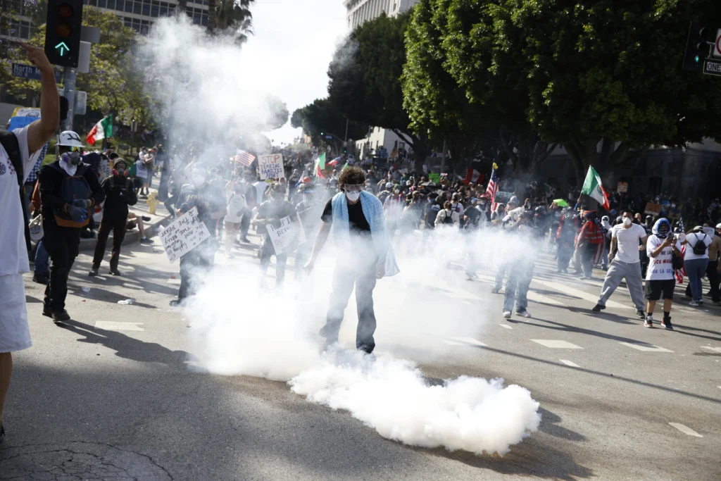 L.A. Police Use Tear Gas on “No Kings” Protesters Downtown